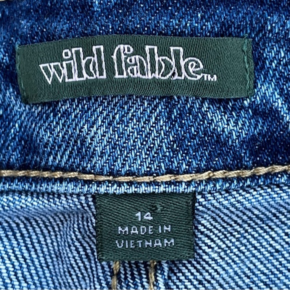 Wild Fable Button Fly Denim Mom Crop Jeans in Blue - Size 14 - Picture 4 of 6